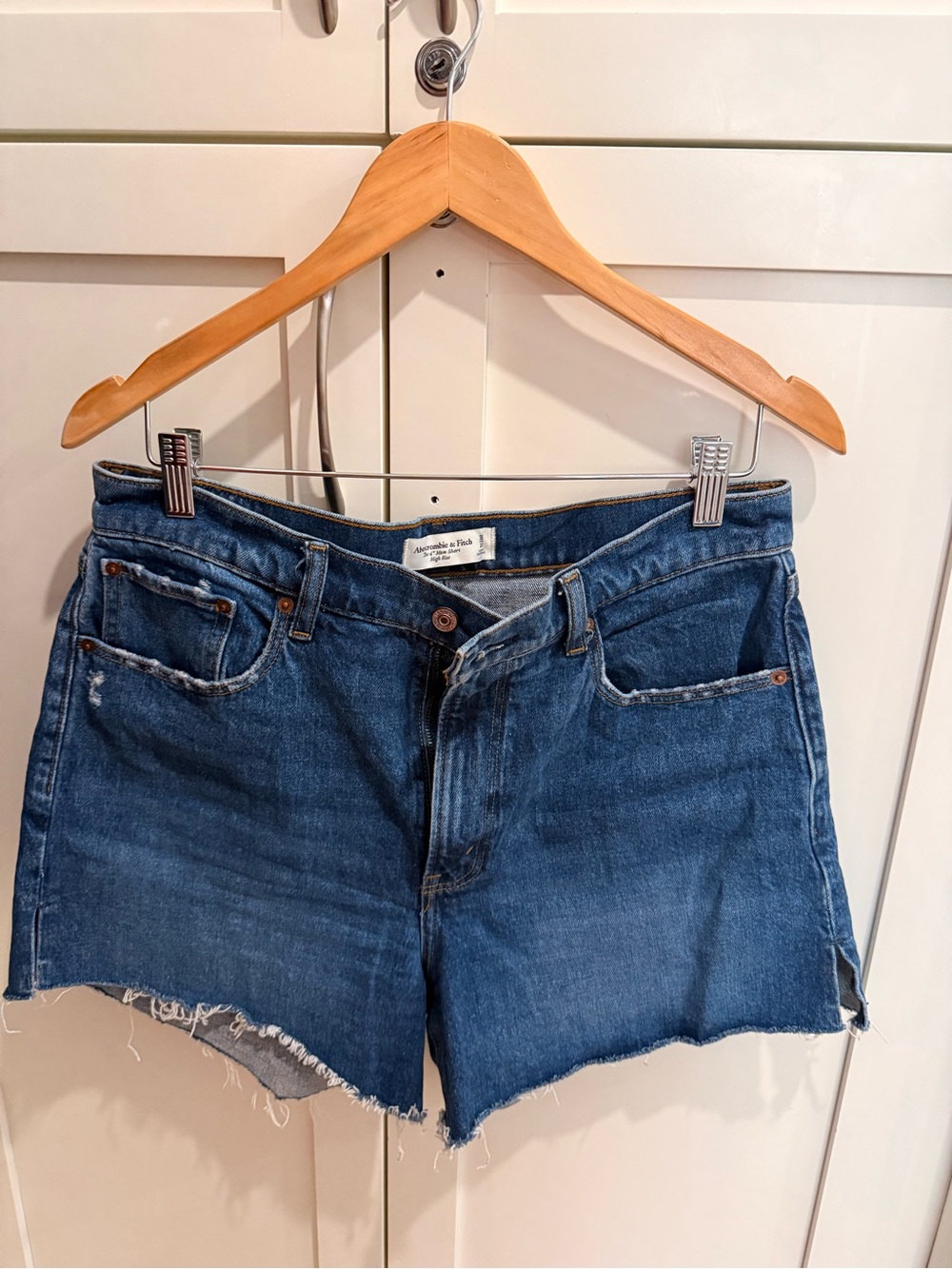 Abercrombie & Fitch Dark Blue Denim Cutoff Shorts